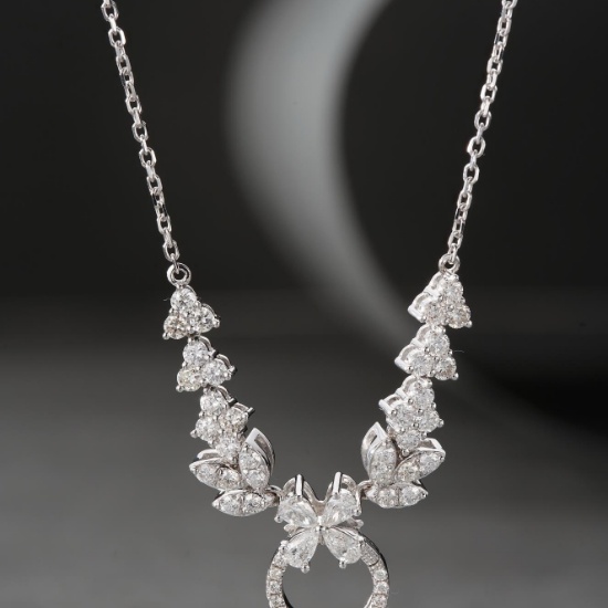 14k Gold 0.98 Ct Natural H Diamond Necklace