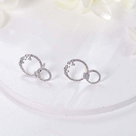 14k Gold 0.96 Ct Natural H Diamond Earrings
