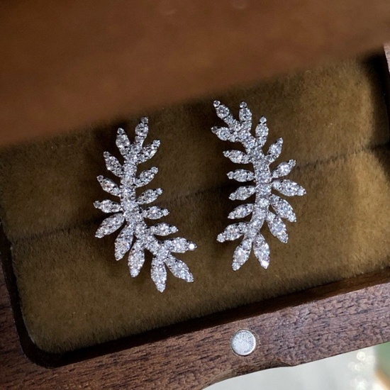 14k Gold 0.86 Ct Natural H Diamond Earrings