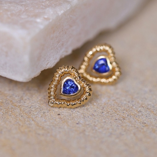 14k Gold 0.93 Ct Natural Sapphire Earrings