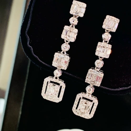 14k Gold 1.30 Ct Natural H Diamond Earrings
