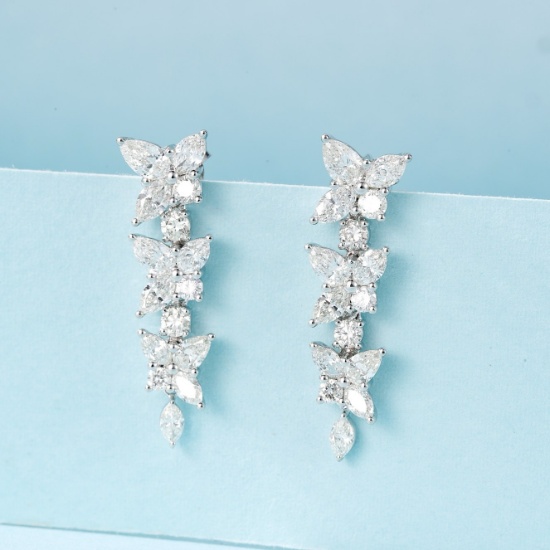 14k Gold 2.02 Ct Natural H Diamond Earrings