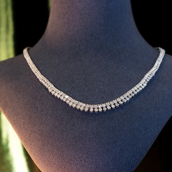 14k Gold 10.00 Ct Natural H Diamond Necklace