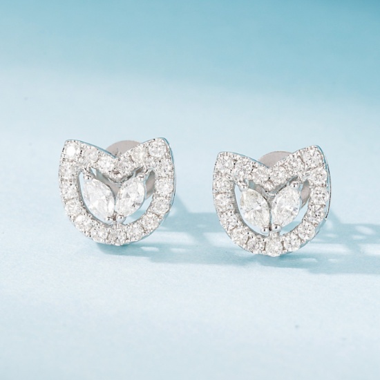 14k Gold 0.40 Ct Natural H Diamond Earrings