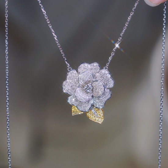 14k Gold 1.20 Ct Natural H Diamond Necklace