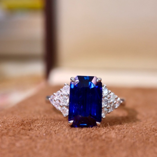 14k Gold 3.67 Ctw Natural Sapphire & Diamond Ring