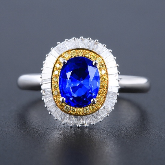 14k Gold 1.56 Ctw Natural Sapphire & Diamond Ring