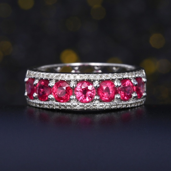 14k Gold 1.64 Ctw Natural Ruby & Diamond Ring