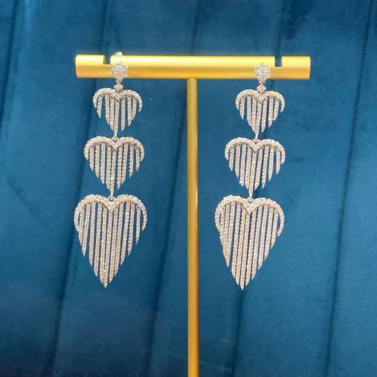 14k Gold 2.32 Ct Natural H Diamond Earrings