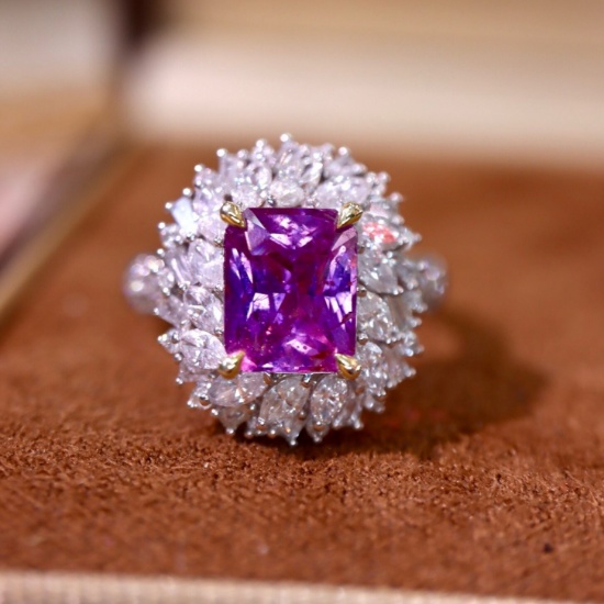 14k Gold 3.54 Ctw Natural Sapphire & Diamond Ring