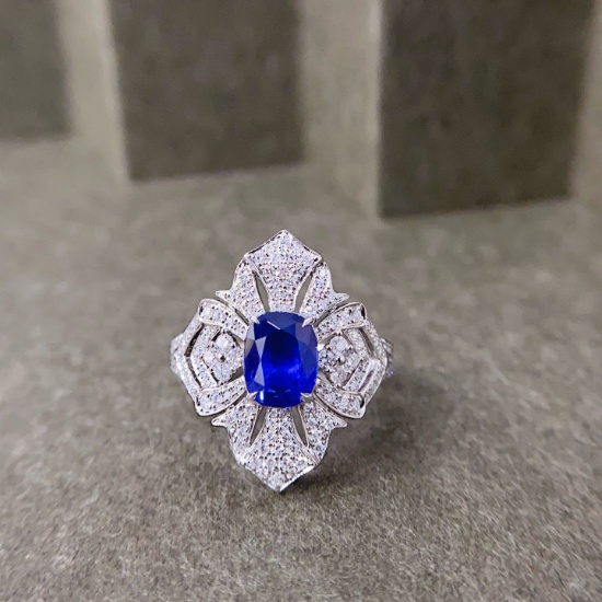 14k Gold 2.62 Ctw Natural Sapphire & Diamond Ring