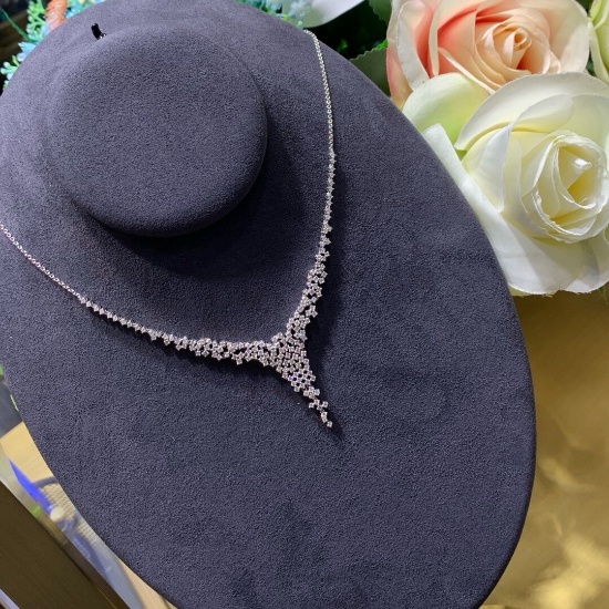 14k Gold 3 Ct Natural H Diamond Necklace