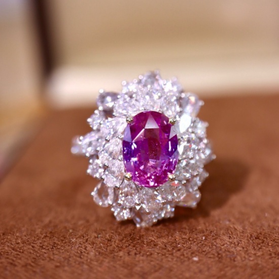 14k Gold 4.86 Ctw Natural Sapphire & Diamond Ring