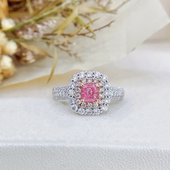 14k Gold 1.00 Ctw Natural Pink Diamond & Diamond Ring/pendant