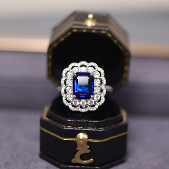 14k Gold 2.88 Ctw Natural Sapphire & Diamond Ring/pendant