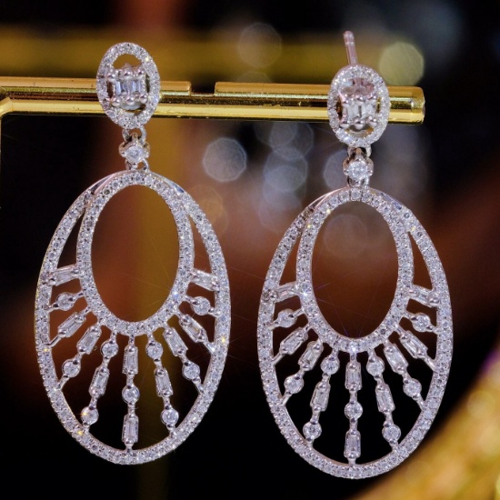 14k Gold 1 Ct Natural H Diamond Earrings