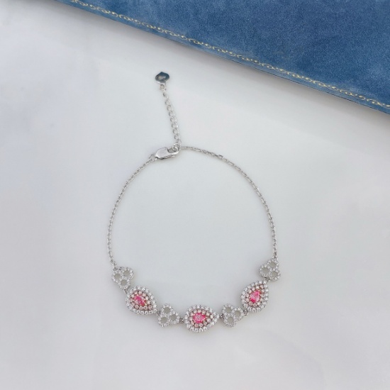 14k Gold 0.91 Ctw Natural Pink Diamond & Diamond Bracelet