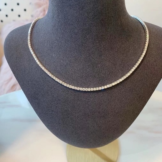 14k Gold 3.44 Ct Natural H Diamond Necklace