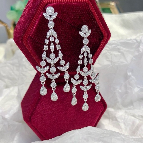 14k Gold 2.06 Ct Natural H Diamond Earrings