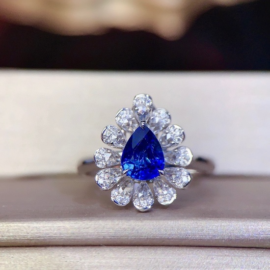14k Gold 1.63 Ctw Natural Sapphire & Diamond Ring/pendant