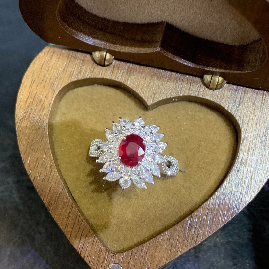 14k Gold 2.13 Ctw Natural Ruby & Diamond Ring