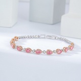 14k Gold 1.95 Ctw Natural Pink Diamond & Diamond Bracelet