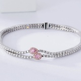 14k Gold 2.59 Ctw Natural Pink Diamond & Diamond Bracelet