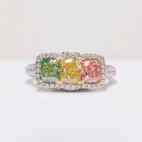 14k Gold 1.53 Ctw Natural Color Diamond Ring