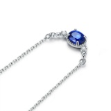 14k Gold 0.57 Ctw Natural Sapphire & Diamond Necklace