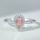 14k Gold 0.25 Ctw Natural Pink Diamond & Diamond & Cocktail Ring