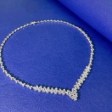 14k Gold 2.98 Ct Natural H Diamond Necklace