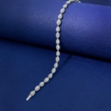 14k Gold 2.84 Ct Natural H Diamond Bracelet