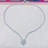 14k Gold 13.00 Ct Natural H Diamond Necklace
