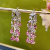14k Gold 5.60 Ct Natural Sapphire & Diamond Earrings
