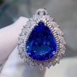 14k Gold 10.00 Ct Natural Tanzanite & Cocktail Ring/pendant