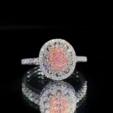14k Gold 0.55 Ctw Natural Pink Diamond & Diamond & Cocktail Ring