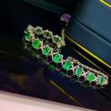 14k Gold 3.60 Ct Natural Emerald Bracelet
