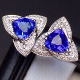 14k Gold 2.00 Ct Natural Tanzanite Earrings