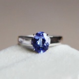 14k Gold 1.82 Ct Natural Tanzanite & Solitaire Ring