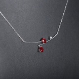 14k Gold 0.65 Ctw Natural Ruby & Diamond Necklace