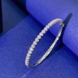 14k Gold 3.07 Ct Natural H Diamond Bangle