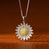 14k Gold 0.58 Ct Natural Color Diamond Necklace