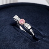 14k Gold 0.36 Ctw Natural Pink Diamond & Diamond & Butterfly Ring