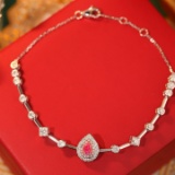 14k Gold 1.05 Ctw Natural Pink Diamond & Diamond Bracelet