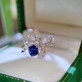 14k Gold 2.90 Ctw Natural Sapphire & Diamond Ring