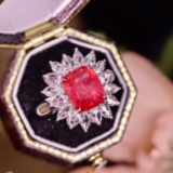 14k Gold 5.48 Ctw Natural Spinel & Diamond Ring
