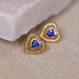 14k Gold 0.93 Ct Natural Sapphire Earrings