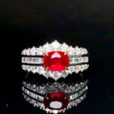 14k Gold 2.11 Ctw Natural Ruby & Diamond Ring