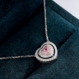 14k Gold 0.37 Ctw Natural Pink Diamond & Diamond Necklace