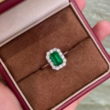 14k Gold 2.08 Ctw Natural Emerald & Diamond Ring